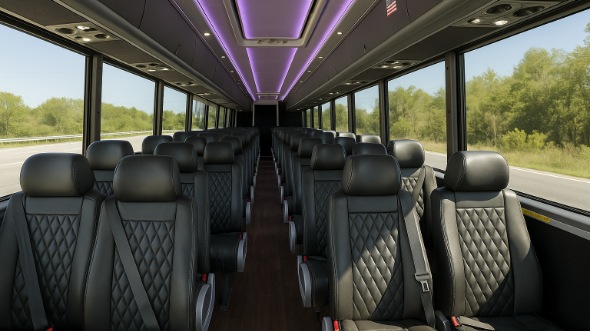 Interior of Charter Bus Company Huntersville's 25 Passenger Mini bus in Huntersville