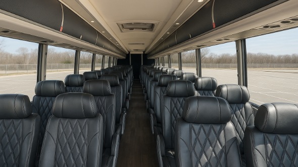 Interior of Charter Bus Company Charlotte's 50 Passenger Charter Bus in Charlotte