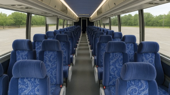 Interior of Charter Bus Company Charlotte's 54 Passenger Charter Bus in Charlotte