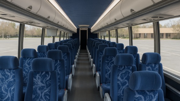 Interior of Charter Bus Company Charlotte's 55 Passenger Charter Bus in Charlotte