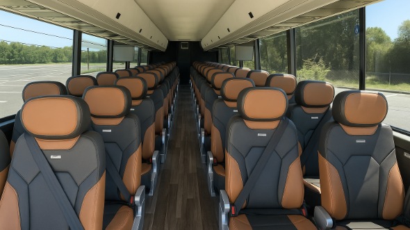 huntersville 50 passenger charter bus inside