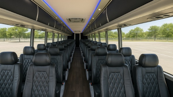 huntersville 56 passenger charter bus inside